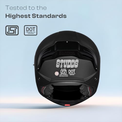 STUDDS Store STUDDS Trooper Matt Black Full Face Helmet - Image 5
