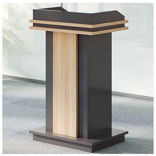 Atril portátil para hablar en público con ruedas y mesa de madera 2