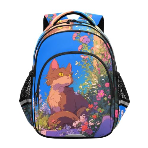Sac à dos enfant chat brun pour l'école et les sorties nature