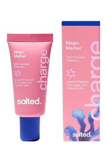 salted. Magic Marker | SOS Overnight Treatment | 15 ml | Bekämpft Pickel & Unreinheiten über Nacht | Mit 10% Azelainsäure kolloidalem Schwefel & ALGAKTIV BioSKN | Klärt Poren & beruhigt die Haut