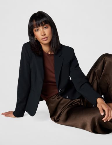 Calvin Klein Women's Two Button Lux Blazer, Navy, 2P - image 2