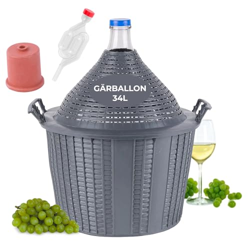 STREND PRO Gärballon 34 Liter mit Gärspund & Stopfen...