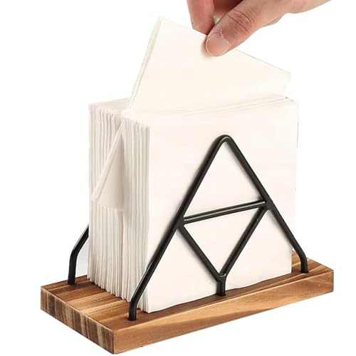 Servilletero vertical | Dispensador de pañuelos independiente - Dispensador de papel de hierro independiente para almacenamiento de servilletas de mesa para cocina, cena, bar de cócteles