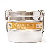 Ecolunchbox Tri Bento 3 Level Stainless Steel Bento Bowl Food Container Lunch Box