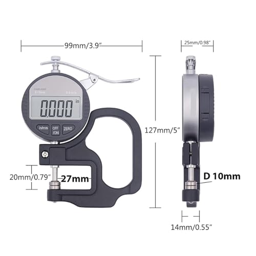 Calibrador digital de espesor 0.4 pulg/10 mm miniatura 3