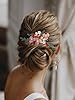 IYOU Mariée Mariage Peigne à Cheveux Rouge Fleur Mariées Coiffe Cristal Baroque Invitées Accessoires de Cheveux pour Femmes #3