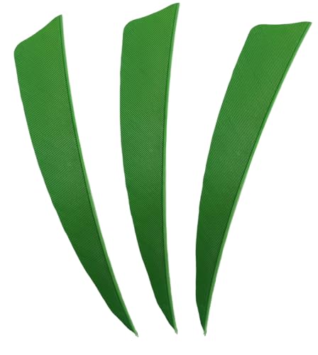 XXRRP ARCHERY 50pcs 4” Shield Cut Archery Fletches Arrow Feathers Turkey Feather Right/Left Wing Vanes for DIY Hunting Arrows Accessories (Left Wing Green)