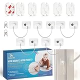 Securite Fenetre et Placard Enfant x 5 PIECES + 5 Cache prise + EBOOK OFFERT|Norme EU Entrebailleur Sans Percer Double clés | Bloque Porte, Verrou Four Bloc Tiroir Serrure - kit sécurité bébé