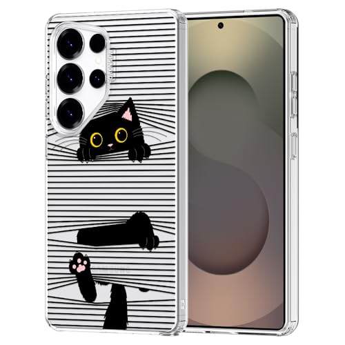 Coque Samsung S25 Ultra transparente antichoc housse fine chat noir