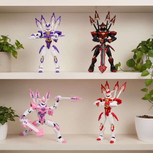 T13 Action Figures,Multi-Jointed Movable Mecha Samurai Robot Figures with Sword,Articulated Cool Posable Dummy13 Display Model for Collectors Desktop(Assembly Required)(Black-Red) by LUMRRSK - Image 4