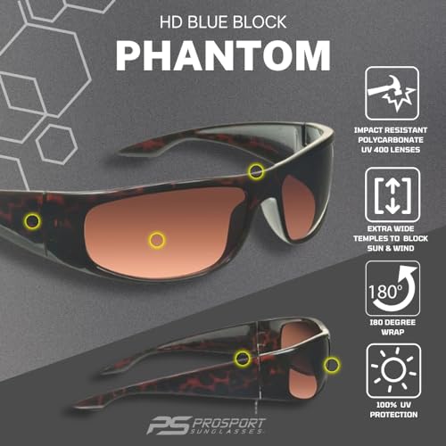 Image of proSPORT Blue Light Reducing High Definition HD Lens Sunglass TR90 Sport Frame Men Women