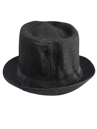 Image of BookMyCostume Black Western Cowboy & Ballroom Style Hat | Fancy Dress Accessory for Dance, Stage Shows & Theme Parties For Kids