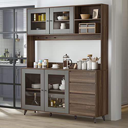 ECACAD Freestanding Kitchen Pantry Storage Cabinet...