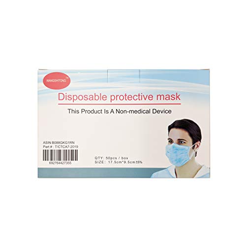 Disposable Face Mask, Pack of 50, New Packaging