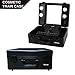 Kemier Makeup Train Case - Cosmetic Organizer Box Makeup Case with Lights and Mirror/Makeup Case with Customized Dividers/Large Makeup Artist Organizer Kit (Black)