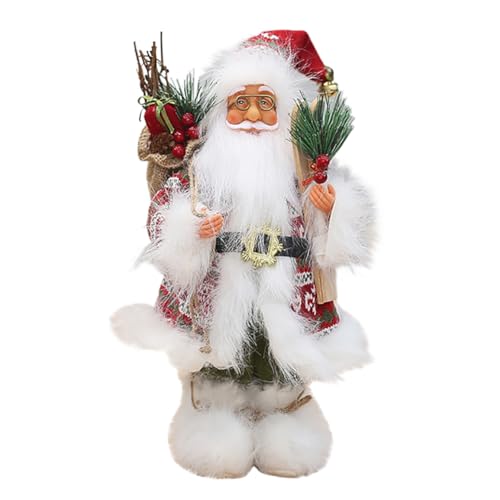 Décoration de Noël Père Noël Traditionnel iSpchen Poupée en Tissu Salon