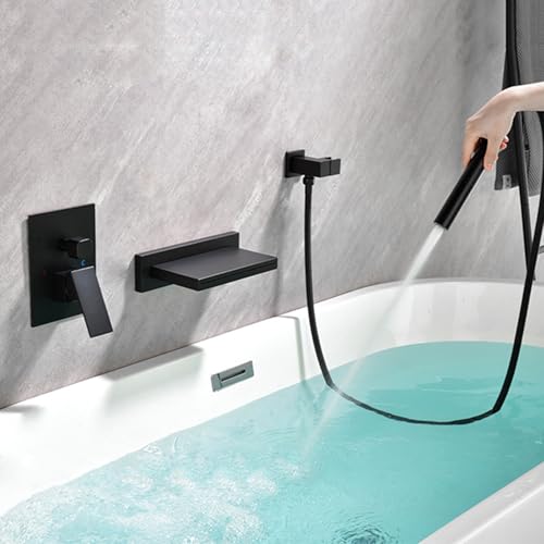 Mitigeur de baignoire cascade gris anthracite mural à 2 jets - 4