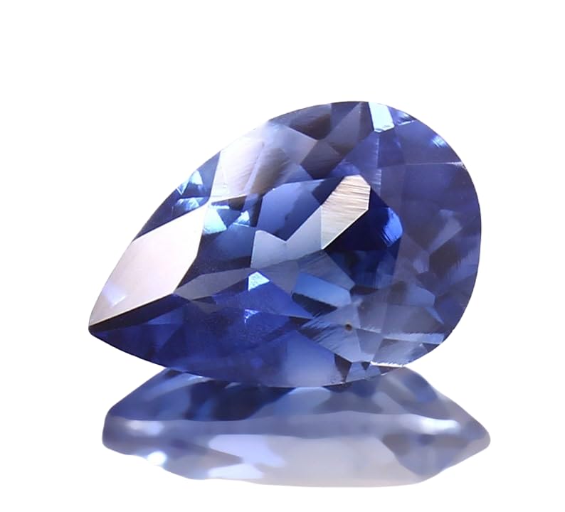 Saphir bleu véritable 15x12mm en poire facettée pour réparer ou fabriquer une bague