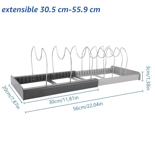 Supports de couvercles de casseroles extensibles pour optimiser vos tiroirs