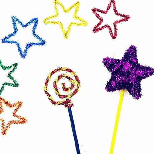 JIHUOO Golden Craft Pfeifenreiniger, 6 mm x 30 cm, polierter Metalldraht, ideal zum Basteln, 200 Stück