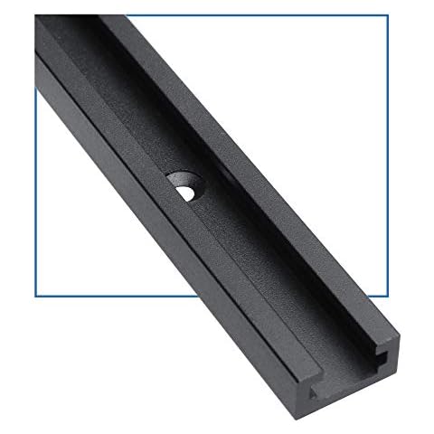 Hot Favorable Aluminum 36" T-Track for Woodworking –Double Cut Profile Universal with Predrilled Mounting Holes -Woodworking and Clamps-Fine Sandblast Black Anodized 1PK Cover