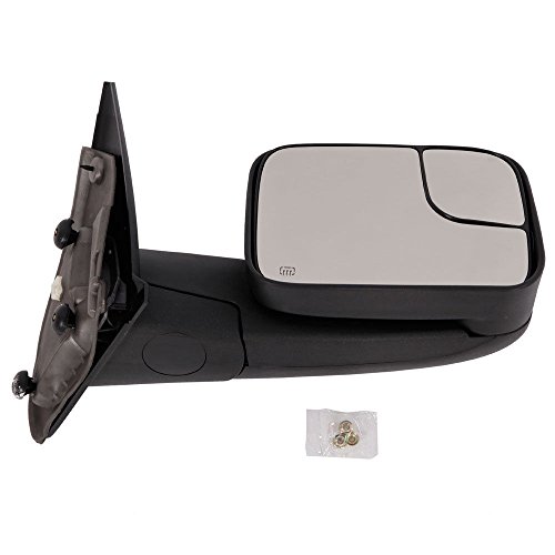 Towing Mirrors Replacement for 2002-2008 Dodge Ram 1500 2003-2009 Dodge Ram 2500 3500 Pickup Truck Power Heated Tow Extend Flip Up Power Heated Folding Side View Black Mirror Pair Set - Thumbnail 5
