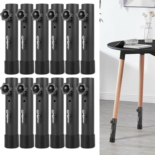 Eyoulife Extensión de patas de mesa plegable, de acero, robusta, inoxidable, patas para muebles, ajustables, 9,3/13,3 cm, con pestillos, pasador de bloqueo, cubierta de goma para patas rectas o