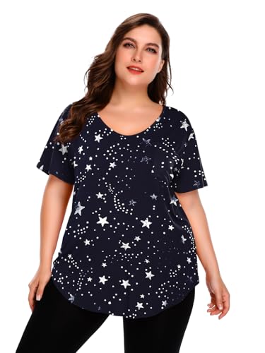 Image of BELAROI Women Plus Size Tops V-Neck Tunics Shirts