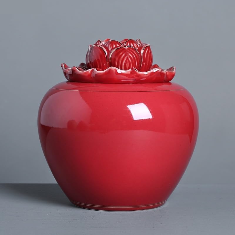 LYGSWDB Zuckerdose, Keramik-Teedosen-Abdeckung, Vorratstank, versiegeltes Glas, Teebox, Teebehälter, Schreibtisch-Organizer, dekoratives Glas, Bonbongläser, Teedose, Teedose (Farbe:, 12 x 13 cm, 01)