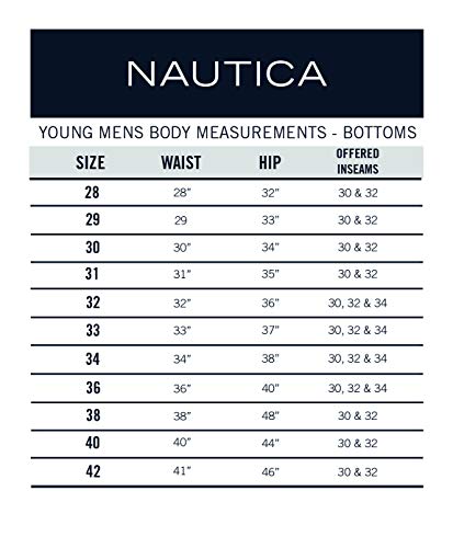 Nautica Young Men's Uniform Flat Front Stretch Twill Pant, Navy, 30W X 32L #TOP2