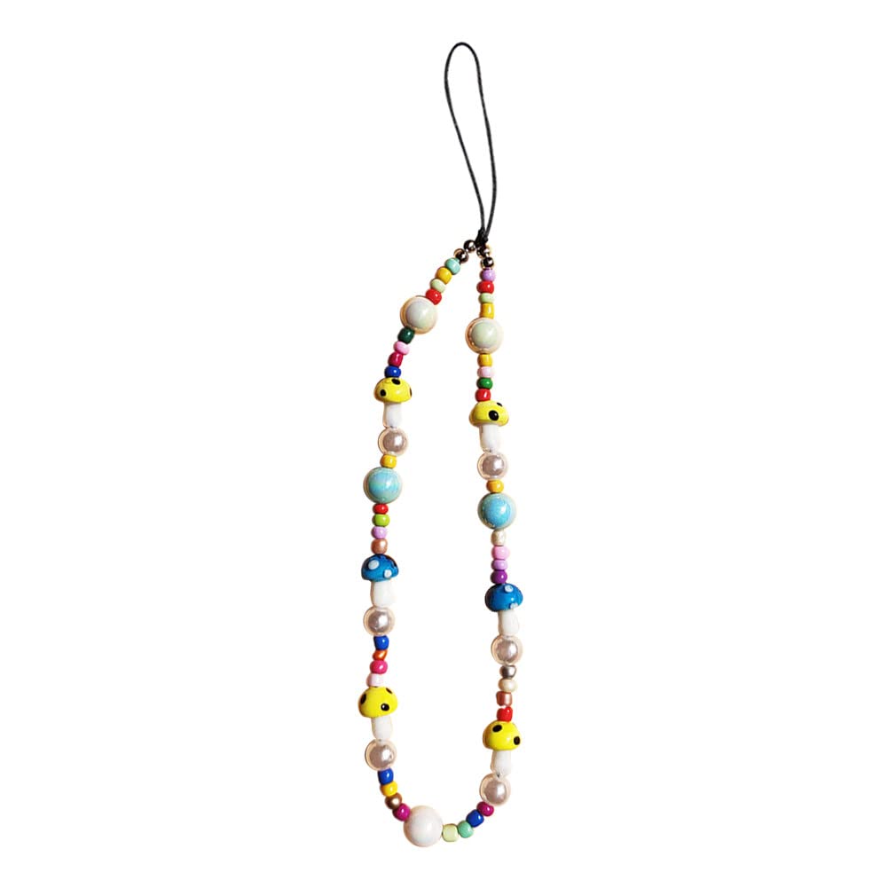 2 Stuks Kralen Telefoonarmband, Kristallen Vlinder Parel Kralen Beaded Phone Lanyard Strap Handpolskoord voor Telefoon Sleutelhanger voor Vrouwen Meisjes (Paars, Wit