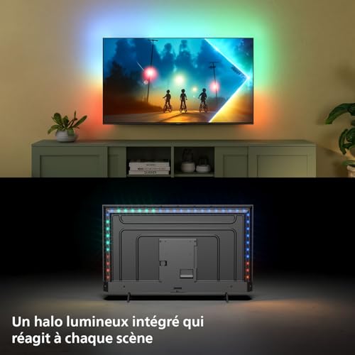 Philips Ambilight 43PUS8200 4K LED Smart TV - Écran 43 Pouces avec Plateforme Pixel Precise Ultra HD, Titan OS et Son Dolby Atmos, Compatible Alexa et Assistant Vocal Google