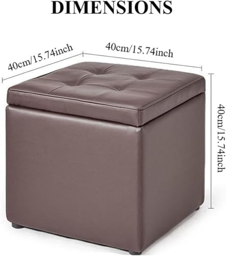 Coussin éponge cube seat et boîte de rangement ottomane en cuir PU pour salon - 4