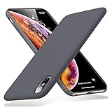 ESR Yippee Color Soft Case for iPhone Xs/iPhone X, Liquid Silicone Gel Rubber Soft Microfiber Cloth Lining Cushion Cover for iPhone 5.8 inch (2018 & 2017)(Shadow Gray)