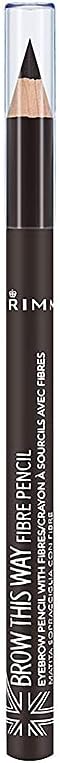 Rimmel London Brow This Way Fibre Pencil, Softly Defines and Thickens Eyebrows, Dark, 1.1 g