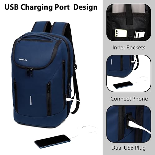 Image of Wesley Rover Pro Series Smart Tech Anti-Theft Laptop Backpack With USB-A & C Type Charging, Internal Organiser Water-Resistant Scratch-Resistant /Business /College /Office bag fits laptop upto 16 inch