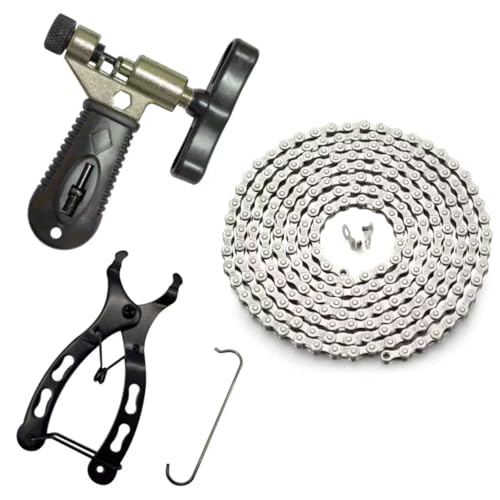 Bike Chain Kit, 6/7/8 Speed Chain Tool & Bicycle Chain Replacement Kit, 1/2x3/32 126 Links, Chain...