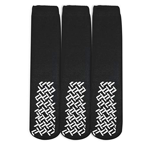 Personal Touch Top of the Line Hospital Non Skid Slipper Socks, Ladies or Men's Colors, 3 Pairs