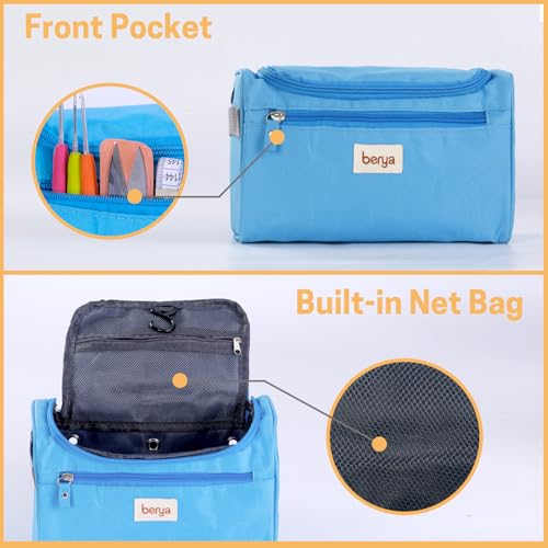 Image of Oxford Cloth Crochet Bag Organizer, Portable Knitting Bag, High Capacity Yarn Bag Storage Bag for Home Travel Crochet DIY, Crochet Accessories, Knitting Needles, Crochet Hooks (Sky Blue)