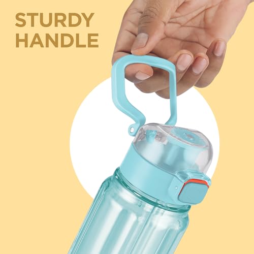 Image of MILTON Aston 700 BPA & BPS-Free Water Bottle 700 ml| Food-Grade Plastic | One-Click Open | Leak-Proof | Sip & Gulp Lid I Ideal for Office, School, College, Gym, Blue