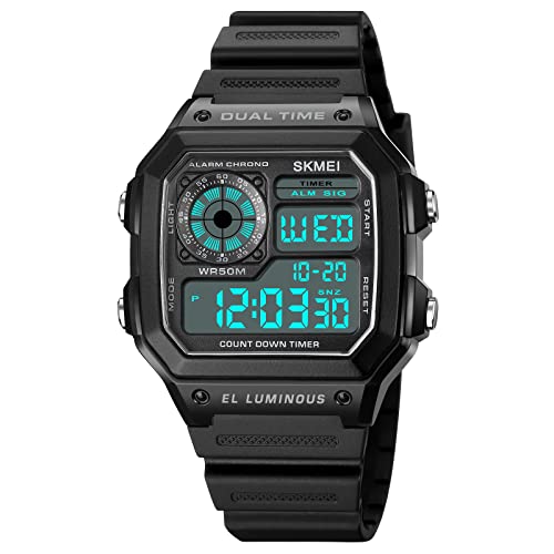 Digital Watch for Men Women, Waterproof Watches for Women Men's Wrist Watches, Fashion Sport Mens Digital Watches Dual Time Date Stopwatch2