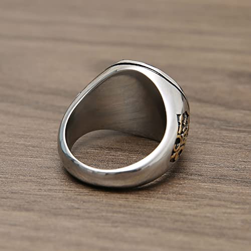 HZMAN Norse Viking Wolf Ring for Men Stainless Steel Retro Wizard Warrior Hunter Wolf Head Wolf Paw Rings Jewelry Gift3