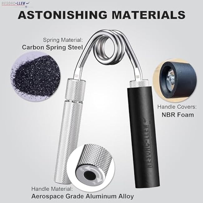 Adjustable Hand Grip Strength Trainer, Full Aluminum Alloy Handle, Grip Strength Adjustable Range 50-150 lbs