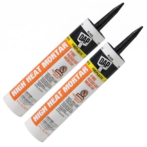 DAP High Heat Fire Resistant Mortar,10 Oz,Black (7079818854),(Pack of 2)