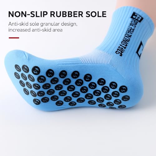 Image of Anti-Slip Sports Socks with Rubber Grip - High-Tech Breathable Cricket, Football, Yoga Socks for Men & Women | Athletic Socks for Gym, Running