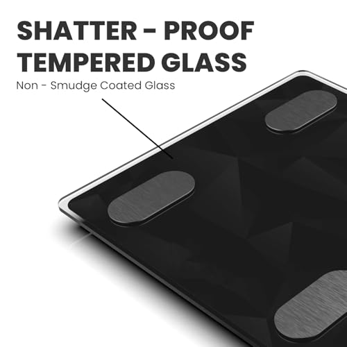 Image of The Cube Club Weight Machine Smart Sync Body Fat Analyzer Multi-User Profiles 12 Health Metrics BMI Weighing Scale with LED & Glass Top (POLYGON, 180kg Max, 2.5 Year Warranty)