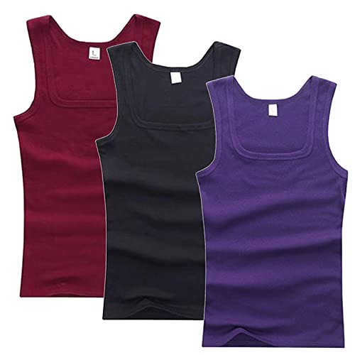 Camiseta de Tirantes Deportiva Hombre Fitness Deportiva Camisetas sin Mangas Pack de 3