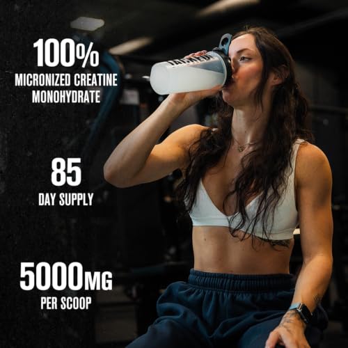 Image of Jacked Factory Creatine Monohydrate Powder 425g - 5g Daily Micronized Creatine Monohydrate for Men and Women, Vegan-Friendly, Third-Party Tested - 85 Servings, Cherry Limeade