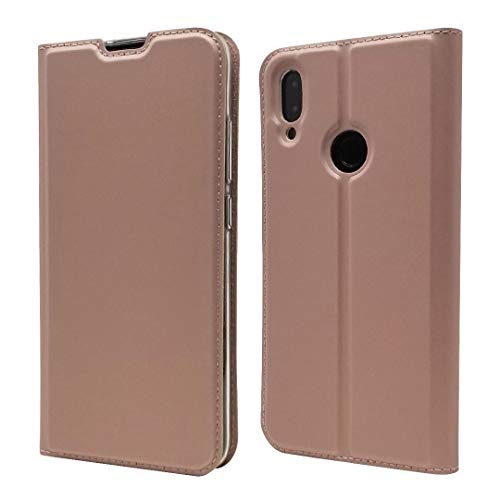 Hülle® PU TPU Flip Ultra Thin Case with Card Slot and Stand Function for Xiaomi Redmi Note 7(Rose Gold)