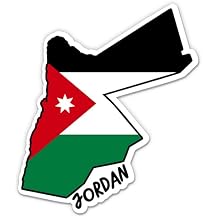 Squiddy Jordan Map with Flag - Vinyl Sticker Decal for Phone, Laptop, Water Bottle - 3"